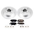 CRK7729 Rear Brake Disc and Pad Kit, Plain Surface, 5 Lugs, Ceramic, Z17 Evolution Geomet Coated