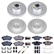4-Wheel Set Power Stop&reg; CRK7759 Front and Rear Genuine Geomet&reg; Coated Rotor and Low-Dust Ceramic Brake Pad Kit