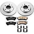 CRK782 Front Brake Disc and Pad Kit, Plain Surface, 5 Lugs, 258 mm, Ceramic, Z17 Evolution Geomet Coated