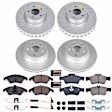 4-Wheel Set Power Stop&reg; CRK7830 Front and Rear Genuine Geomet&reg; Coated Rotor and Low-Dust Ceramic Brake Pad Kit