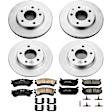 4-Wheel Set Power Stop&reg; CRK783 Front and Rear Genuine Geomet&reg; Coated Rotor and Low-Dust Ceramic Brake Pad Kit