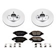 CRK7844 Front Brake Disc and Pad Kit, Geomet Coated, Plain Surface, 4 Lugs, 256 mm, Ceramic, Z17 Evolution Geomet Coated