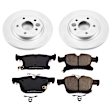 2024 Chrysler Pacifica - Rear Brake Disc and Pad Kit, Plain Surface, 5 Lugs, 319.3 mm, Ceramic, FWD, FLEX, 3.6L 6Cyl, Z17 Evolution Geomet Coated