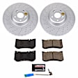 2017 Mercedes Benz Maybach S550 - Front Brake Disc and Pad Kit, Cross-Drilled, 5 Lugs, 370 mm, Carbon Fiber Ceramic, 4.7L 8Cyl, Z23 Evolution Sport Geomet Coated