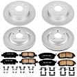 4-Wheel Set Power Stop&reg; CRK7865 Front and Rear Genuine Geomet&reg; Coated Rotor and Low-Dust Ceramic Brake Pad Kit