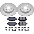 CRK7896 Rear Brake Disc and Pad Kit, Plain Surface, 5 Lugs, 268 mm, Ceramic, Z17 Evolution Geomet Coated