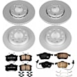 4-Wheel Set Power Stop&reg; CRK7917 Front and Rear Genuine Geomet&reg; Coated Rotor and Low-Dust Ceramic Brake Pad Kit