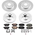 2017 Toyota Prius Prime - Front and Rear Brake Disc and Pad Kit, Plain Surface, 5 Lugs, 255 mm, Ceramic, 1.8L 4Cyl, Z17 Evolution Geomet Coated