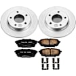CRK792 Rear Brake Disc and Pad Kit, Plain Surface, 5 Lugs, 261 mm, Ceramic, Z17 Evolution Geomet Coated