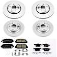 4-Wheel Set Power Stop&reg; CRK7935 Front and Rear Genuine Geomet&reg; Coated Rotor and Low-Dust Ceramic Brake Pad Kit