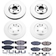 4-Wheel Set Power Stop&reg; CRK7937 Front and Rear Genuine Geomet&reg; Coated Rotor and Low-Dust Ceramic Brake Pad Kit