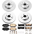 4-Wheel Set Power Stop&reg; CRK794 Front and Rear Genuine Geomet&reg; Coated Rotor and Low-Dust Ceramic Brake Pad Kit