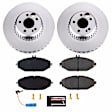 CRK7963 Front Brake Disc and Pad Kit, Plain Surface, 5 Lugs, 329.18 mm, Carbon Fiber Ceramic, Z23 Evolution Sport Geomet Coated