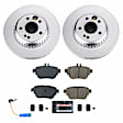 CRK7968 Rear Brake Disc and Pad Kit, Geomet Coated, Plain Surface, 5 Lugs, 300 mm, Carbon Fiber Ceramic, Z23 Evolution Sport Geomet Coated