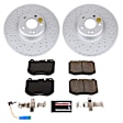 CRK7969 Front Brake Disc and Pad Kit, Cross-Drilled, 5 Lugs, 342.3 mm, Carbon Fiber Ceramic, Z23 Evolution Sport Geomet Coated