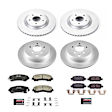 4-Wheel Set Power Stop&reg; CRK8006 Front and Rear Genuine Geomet&reg; Coated Rotor and Low-Dust Ceramic Brake Pad Kit
