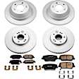 2013 Hyundai Santa Fe Sport - Front and Rear Brake Disc and Pad Kit, Plain Surface, 5 Lugs, 320 mm, Ceramic, 2.4L 4Cyl, Z17 Evolution Geomet Coated