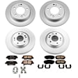 4-Wheel Set Power Stop&reg; CRK8012 Front and Rear Genuine Geomet&reg; Coated Rotor and Low-Dust Ceramic Brake Pad Kit