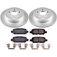 CRK8021 Rear Brake Disc and Pad Kit, Geomet Coated, Plain Surface, 5 Lugs, 308 mm, Ceramic, Z17 Evolution Geomet Coated