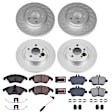 4-Wheel Set Power Stop&reg; CRK8056 Front and Rear Genuine Geomet&reg; Coated Rotor and Low-Dust Ceramic Brake Pad Kit