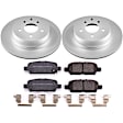 CRK8062 Rear Brake Disc and Pad Kit, Plain Surface, 5 Lugs, 308 mm, Ceramic, Z17 Evolution Geomet Coated
