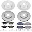2018 Honda Accord - Front and Rear Brake Disc and Pad Kit, Geomet Coated, Plain Surface, 5 Lugs, 281.6 mm, Ceramic, 1.5L 4Cyl, Z17 Evolution Geomet Coated