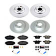CRK8103 Front and Rear Brake Disc and Pad Kit, Plain Surface, 5 Lugs, 300 mm, Carbon Fiber Ceramic, Z17 Evolution Geomet Coated