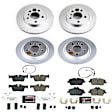 CRK8113 Front and Rear Brake Disc and Pad Kit, Plain Surface, 5 Lugs, 279.9 mm, Carbon Fiber Ceramic, Z23 Evolution Sport Geomet Coated