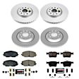 2020 Volkswagen Atlas - Front and Rear Brake Disc and Pad Kit, Geomet Coated, Plain Surface, 5 Lugs, 310 mm, Carbon Fiber Ceramic, 3.6L 6Cyl, Z23 Evolution Sport Geomet Coated