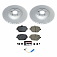 CRK8153 Rear Brake Disc and Pad Kit, Geomet Coated, Plain Surface, 5 Lugs, 360 mm, Carbon Fiber Ceramic, Z17 Evolution Geomet Coated