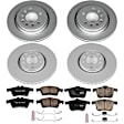 4-Wheel Set Power Stop&reg; CRK8159 Front and Rear Genuine Geomet&reg; Coated Rotor and Low-Dust Ceramic Brake Pad Kit