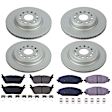 CRK8182 Front and Rear Brake Disc and Pad Kit, Plain Surface, 6 Lugs, 378 mm and 374.9 mm, Ceramic, Z17 Evolution Geomet Coated
