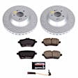 CRK8194 Rear Brake Disc and Pad Kit, Geomet Coated, Cross-Drilled, 5 Lugs, 340.2 mm, Carbon Fiber Ceramic, Z23 Evolution Sport Geomet Coated