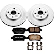 2003 Toyota Echo - Front Brake Disc and Pad Kit, Plain Surface, 4 Lugs, 255 mm, Ceramic, 1.5L 4Cyl, Z17 Evolution Geomet Coated