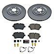 CRK8221 Rear Brake Disc and Pad Kit, Plain Surface, 5 Lugs, 349.7 mm, Carbon Fiber Ceramic, Z23 Evolution Sport Geomet Coated