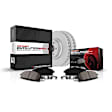 CRK8221 Rear Brake Disc and Pad Kit, Plain Surface, 5 Lugs, 349.7 mm, Carbon Fiber Ceramic, Z23 Evolution Sport Geomet Coated