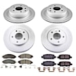 CRK8273 Front and Rear Brake Disc and Pad Kit, Geomet Coated, Plain Surface, 5 Lugs, 282.7 mm, Ceramic, Z17 Evolution Geomet Coated