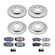 4-Wheel Set Power Stop&reg; CRK8278 Front and Rear Genuine Geomet&reg; Coated Rotor and Low-Dust Ceramic Brake Pad Kit