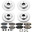 4-Wheel Set Power Stop&reg; CRK8282 Front and Rear Genuine Geomet&reg; Coated Rotor and Low-Dust Ceramic Brake Pad Kit