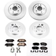 4-Wheel Set Power Stop&reg; CRK8285 Front and Rear Genuine Geomet&reg; Coated Rotor and Low-Dust Ceramic Brake Pad Kit