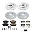 CRK8286 Front and Rear Brake Disc and Pad Kit, Plain Surface 5 Lugs 284 mm Ceramic Z17 Evolution Geomet Coated