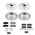 4-Wheel Set Power Stop&reg; CRK8288 Front and Rear Genuine Geomet&reg; Coated Rotor and Low-Dust Ceramic Brake Pad Kit