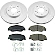 CRK8318 Front Brake Disc and Pad Kit, Geomet Coated, Plain Surface, 5 Lugs, 282 mm, Ceramic, Z17 Evolution Geomet Coated