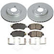 CRK8326 Front Brake Disc and Pad Kit, Geomet Coated, Plain Surface, 4 Lugs, 257.9 mm, Ceramic, Z17 Evolution Geomet Coated