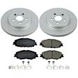 CRK8328 Front Brake Disc and Pad Kit, Geomet Coated, Plain Surface, 5 Lugs, 282.96 mm, Ceramic, Z17 Evolution Geomet Coated