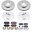 4-Wheel Set Power Stop&reg; CRK8344 Front and Rear Genuine Geomet&reg; Coated Rotor and Low-Dust Ceramic Brake Pad Kit