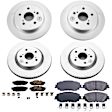 CRK8348 Front and Rear Brake Disc and Pad Kit, Plain Surface 5 Lugs 281.2 mm Ceramic Z17 Evolution Geomet Coated