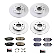 4-Wheel Set Power Stop&reg; CRK8350 Front and Rear Genuine Geomet&reg; Coated Rotor and Low-Dust Ceramic Brake Pad Kit