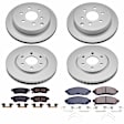 4-Wheel Set Power Stop&reg; CRK8357 Front and Rear Genuine Geomet&reg; Coated Rotor and Low-Dust Ceramic Brake Pad Kit