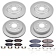 2019 Nissan Frontier - Front and Rear Brake Disc and Pad Kit, Geomet Coated, Plain Surface, 6 Lugs, 285.5 mm, Ceramic, 4WD, 2.5L 4Cyl, Z17 Evolution Geomet Coated